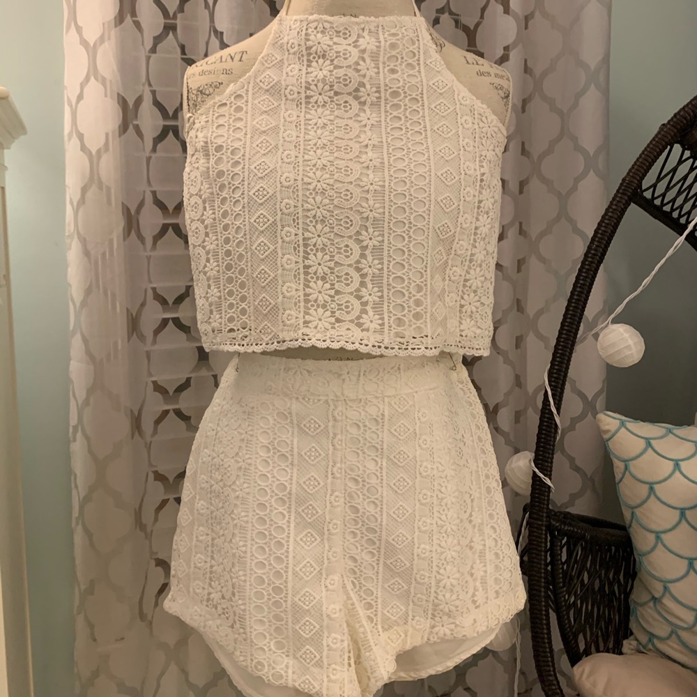 White 2-Piece Lace Set